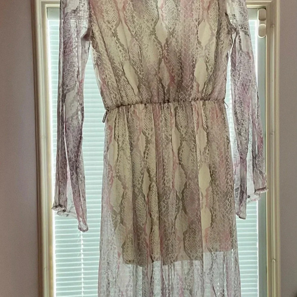 Chic Peach Love Long Sleeve Snake Print Dress - Size Small (B14) - Picture 8 of 9